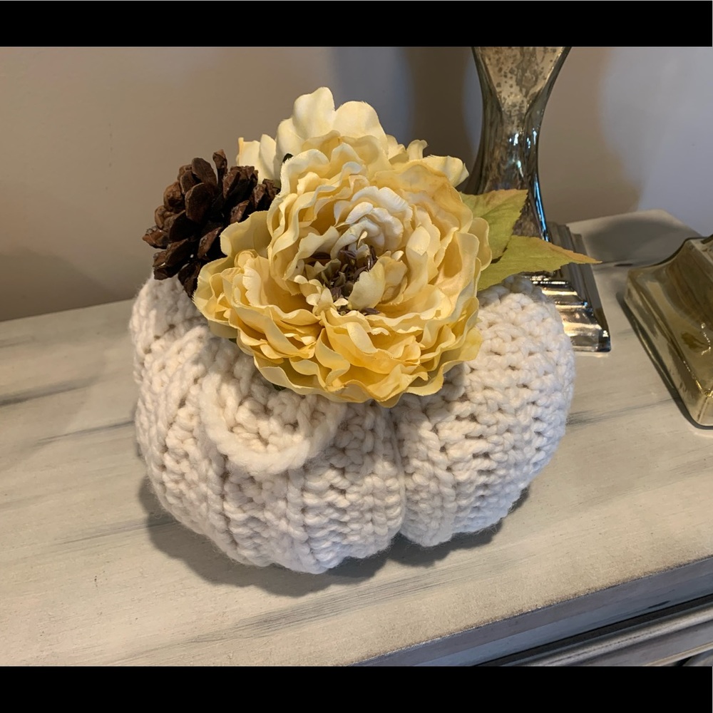 Homemade Beige Pumpkin Decor